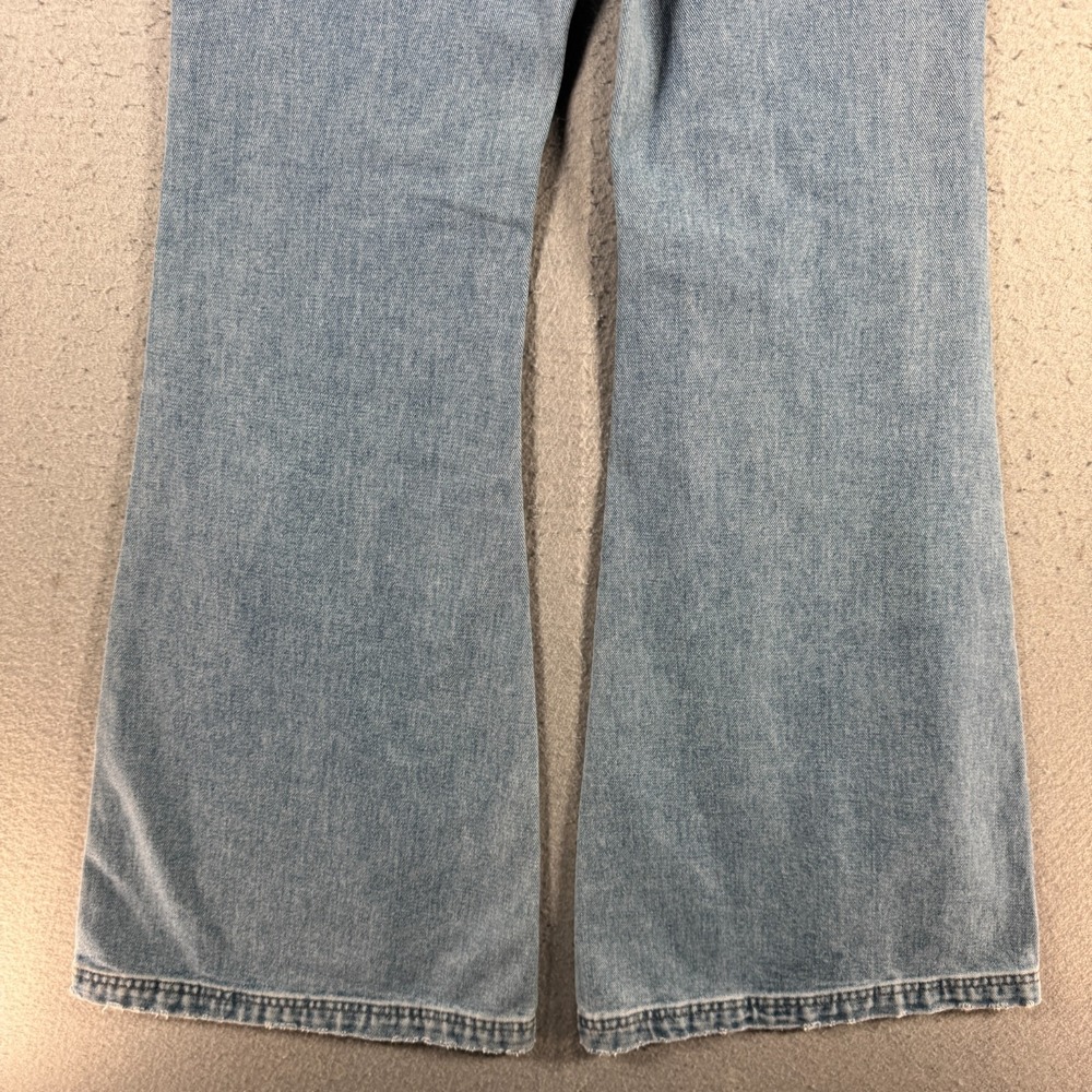 Wrangler X Billabong Extra Flare Jeans Womens 27 Blue Lightwash Patchwork Collab - Picture 11 of 16